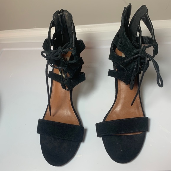 Steve Madden Frankii black suede lace up heel - Picture 3 of 4